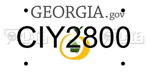 CIY2800 Georgia License Plate