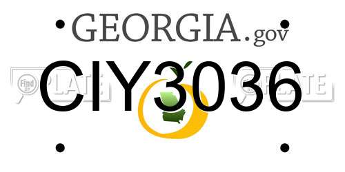 CIY3036 Georgia License Plate