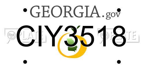 CIY3518 Georgia License Plate