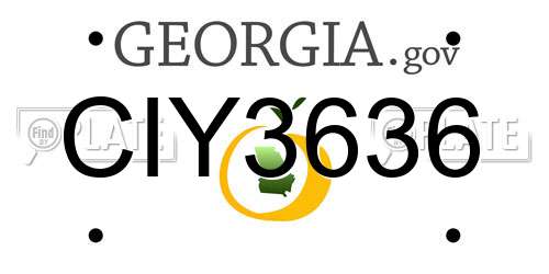 CIY3636 Georgia License Plate