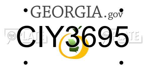 CIY3695 Georgia License Plate