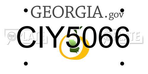 CIY5066 Georgia License Plate