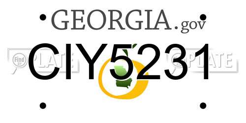 CIY5231 Georgia License Plate