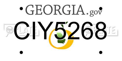 CIY5268 Georgia License Plate