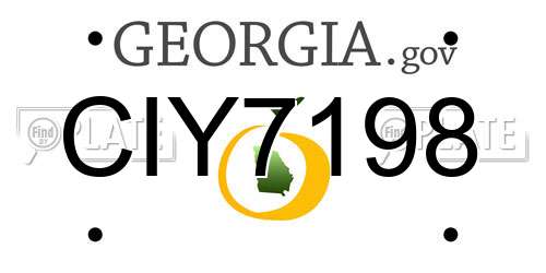 CIY7198 Georgia License Plate