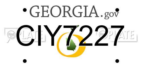 CIY7227 Georgia License Plate