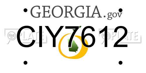 CIY7612 Georgia License Plate