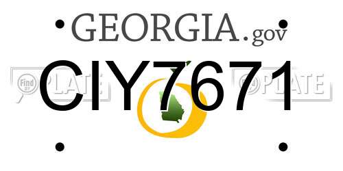 CIY7671 Georgia License Plate