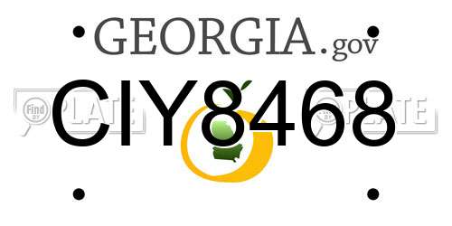 CIY8468 Georgia License Plate