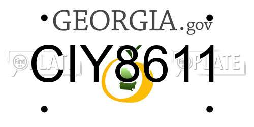 CIY8611 Georgia License Plate