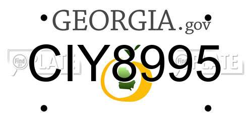 CIY8995 Georgia License Plate