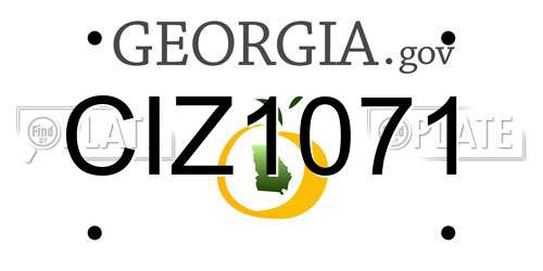 CIZ1071 Georgia License Plate