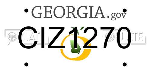 CIZ1270 Georgia License Plate