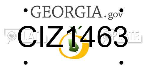 CIZ1463 Georgia License Plate