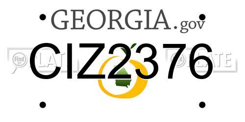 CIZ2376 Georgia License Plate