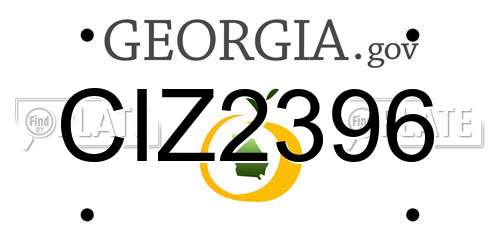 CIZ2396 Georgia License Plate
