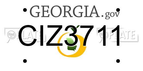 CIZ3711 Georgia License Plate