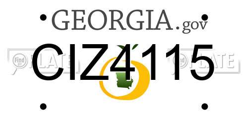 CIZ4115 Georgia License Plate