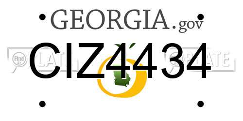 CIZ4434 Georgia License Plate