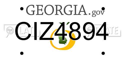 CIZ4894 Georgia License Plate