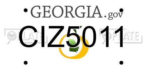 CIZ5011 Georgia License Plate