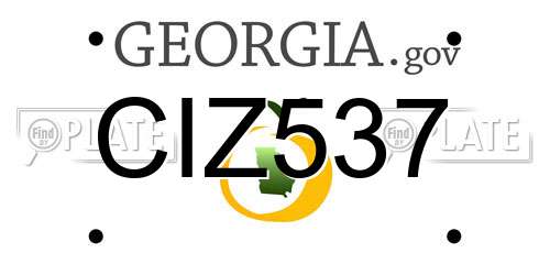 CIZ537 Georgia License Plate