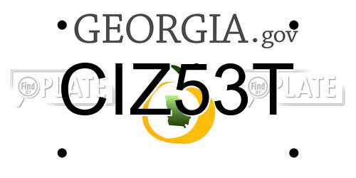 CIZ53T Georgia License Plate
