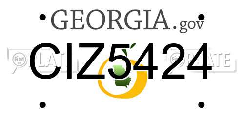 CIZ5424 Georgia License Plate