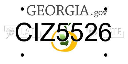 CIZ5526 Georgia License Plate