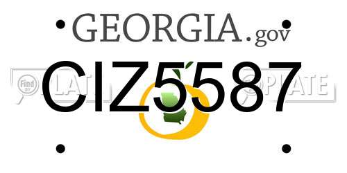 CIZ5587 Georgia License Plate