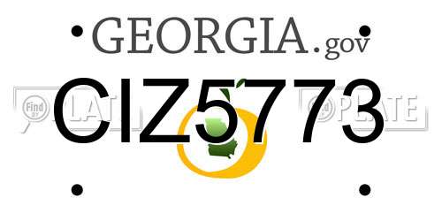 CIZ5773 Georgia License Plate