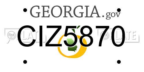 CIZ5870 Georgia License Plate
