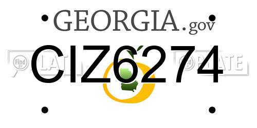 CIZ6274 Georgia License Plate
