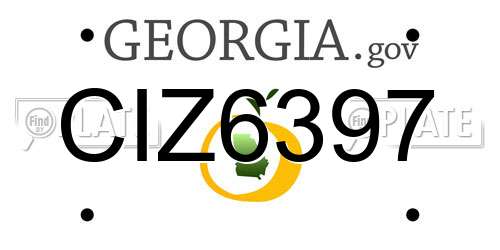 CIZ6397 Georgia License Plate