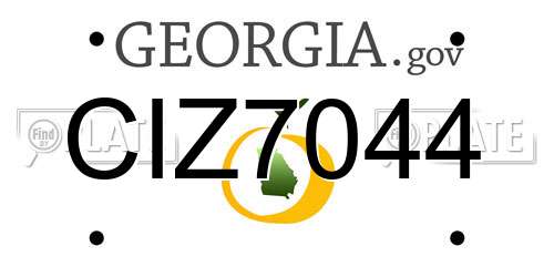 CIZ7044 Georgia License Plate
