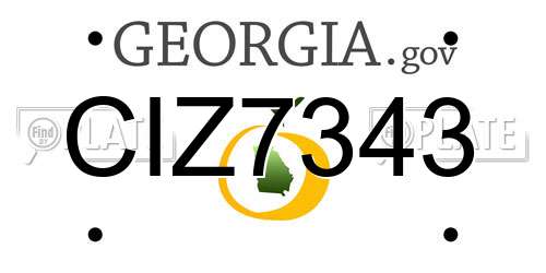 CIZ7343 Georgia License Plate