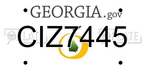 CIZ7445 Georgia License Plate