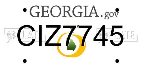 CIZ7745 Georgia License Plate