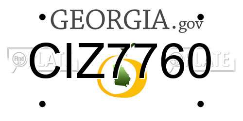 CIZ7760 Georgia License Plate