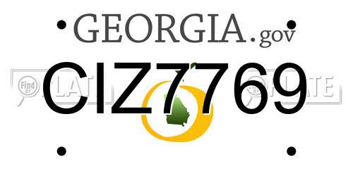 CIZ7769 Georgia License Plate