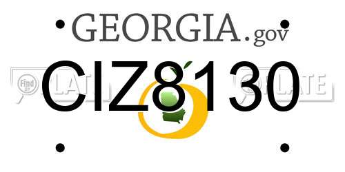 CIZ8130 Georgia License Plate