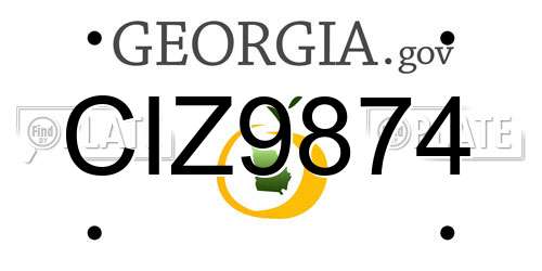CIZ9874 Georgia License Plate