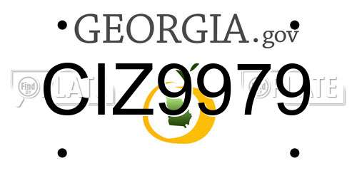 CIZ9979 Georgia License Plate