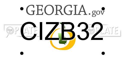 CIZB32 Georgia License Plate