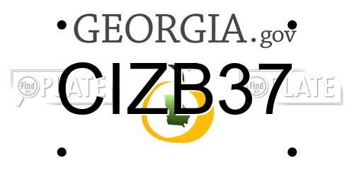 CIZB37 Georgia License Plate