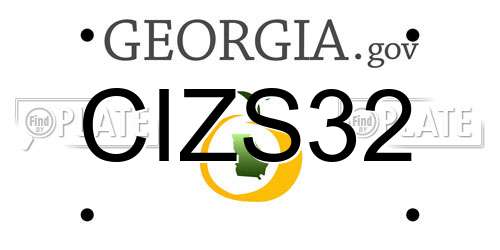 CIZS32 Georgia License Plate