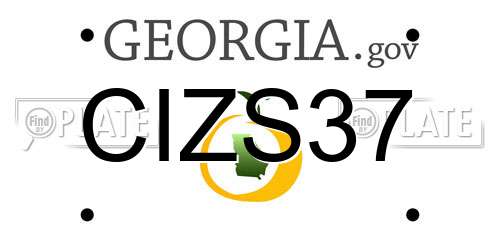 CIZS37 Georgia License Plate