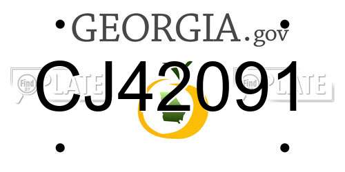 CJ42091 Georgia License Plate