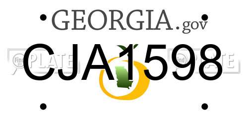 CJA1598 Georgia License Plate