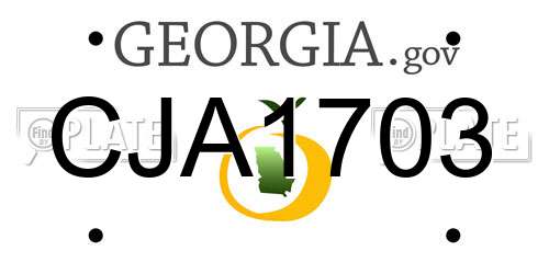 CJA1703 Georgia License Plate